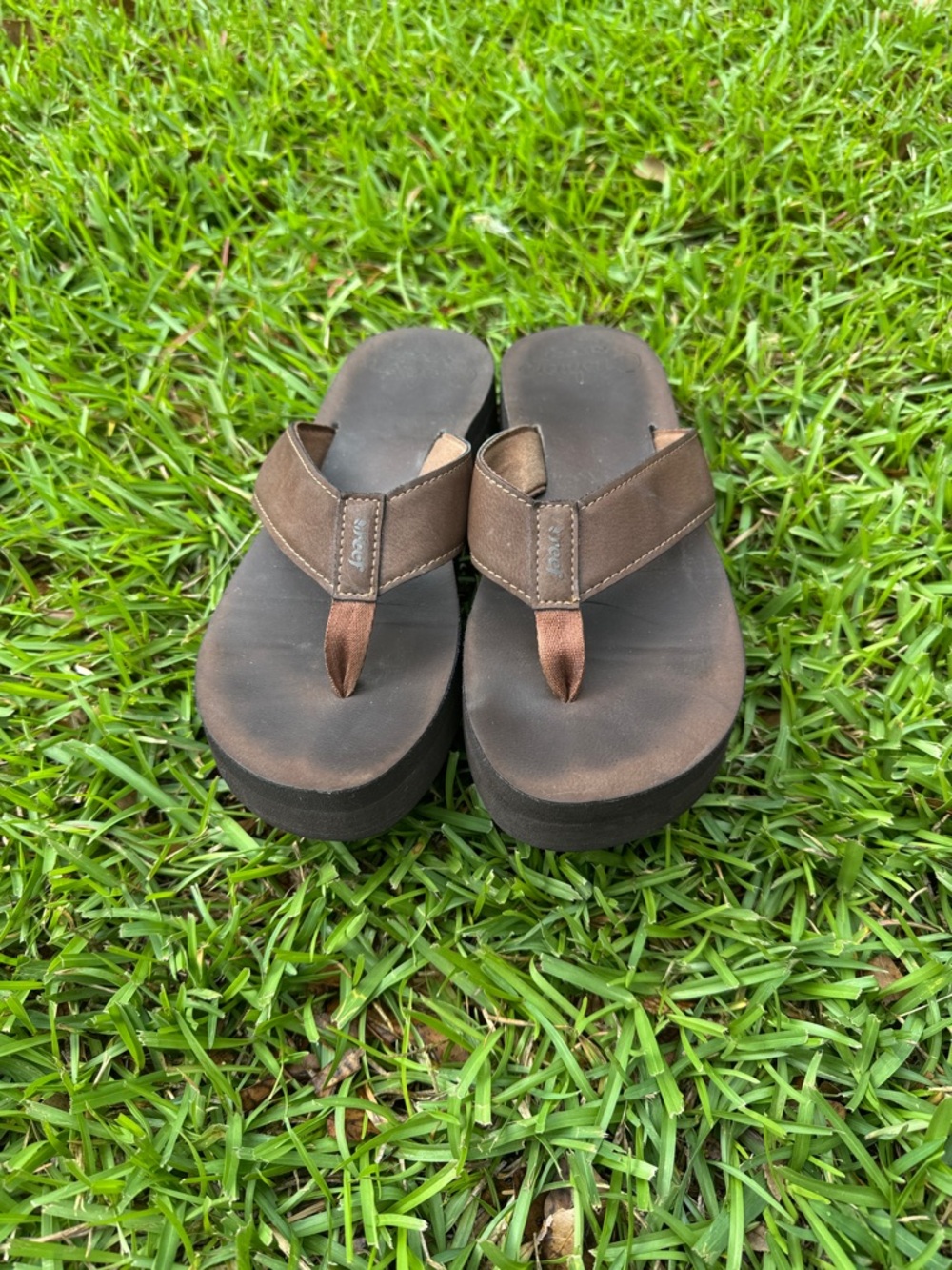 Reef Brown Platform Flip Flop Sandals